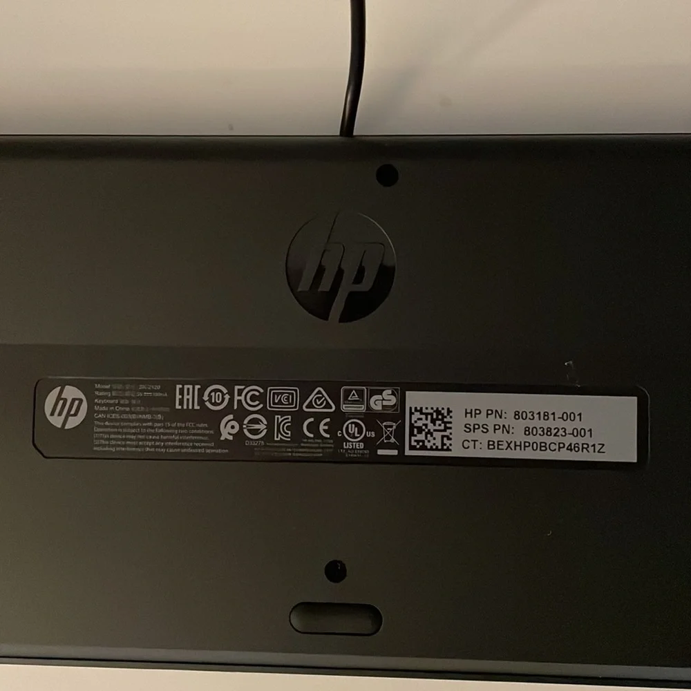 HP Keyboard, New, 17.5 inches long, black